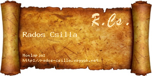 Rados Csilla névjegykártya